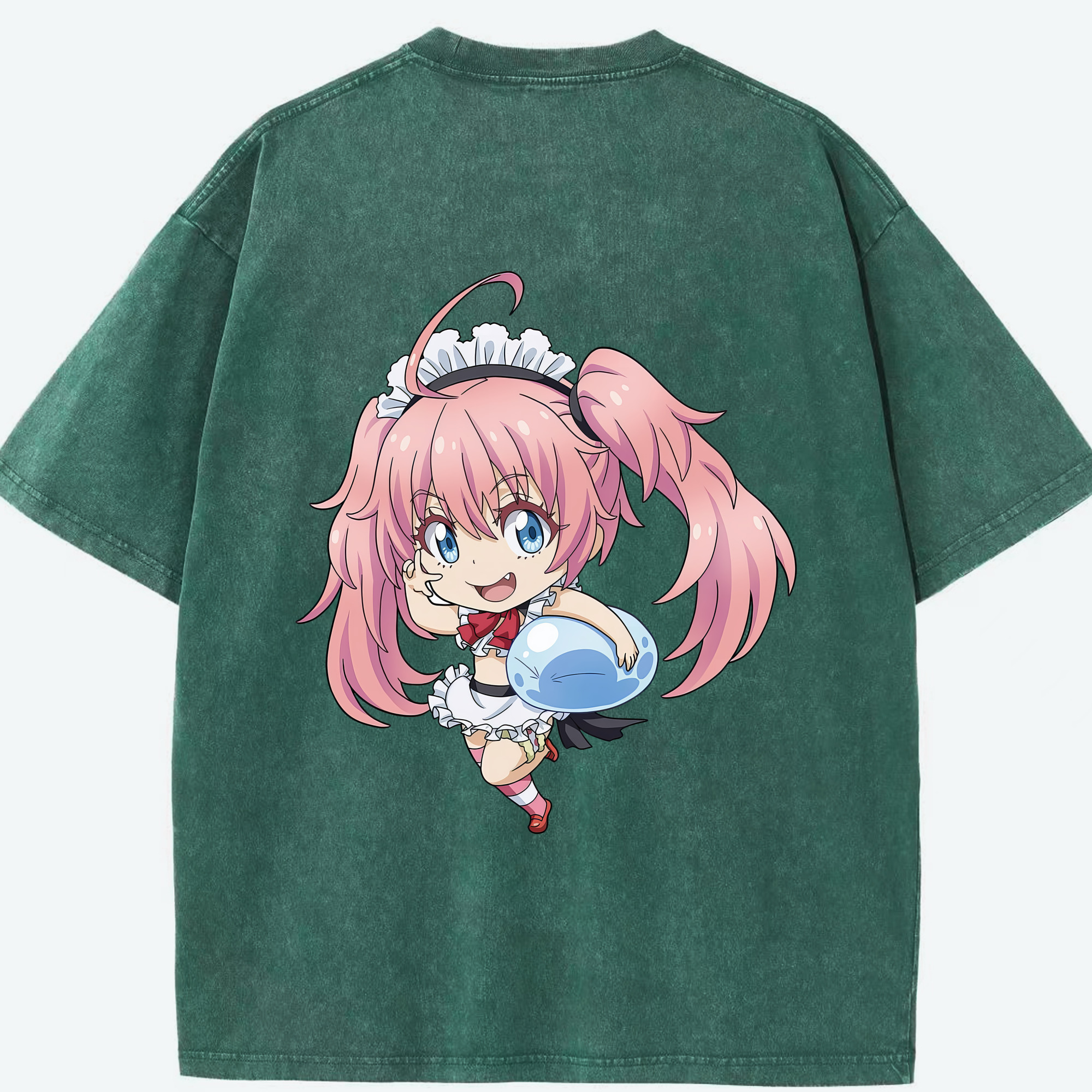 （画像用） 転スラ Regarding Reincarnated to Slime 綿100% ヴィンテージ風 半袖Tシャツ（背面プリント）